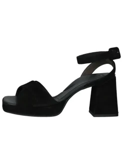 Leder-Sandaletten in Schwarz