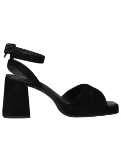 Leder-Sandaletten in Schwarz