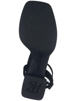 Leder-Sandaletten in Schwarz