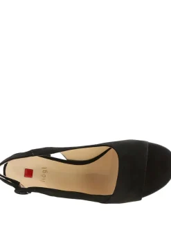 Leder-Sandaletten in Schwarz