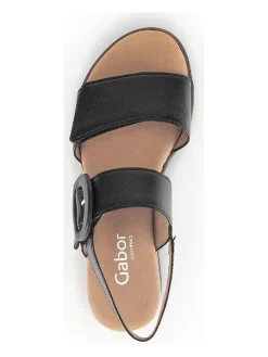 Leder-Sandaletten in Schwarz