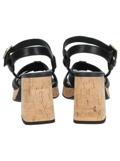 Leder-Sandaletten in Schwarz