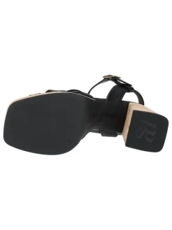 Leder-Sandaletten in Schwarz