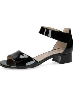 Leder-Sandaletten in Schwarz