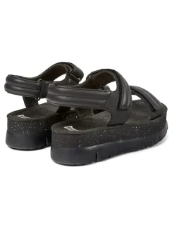 Leder-Sandaletten in Schwarz