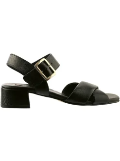 Leder-Sandaletten in Schwarz