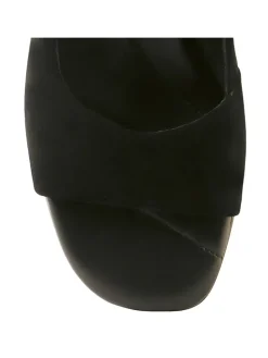 Leder-Sandaletten in Schwarz