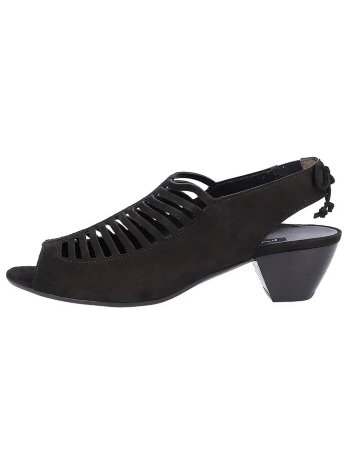 Leder-Sandaletten in Schwarz