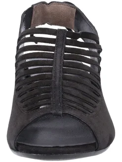 Leder-Sandaletten in Schwarz