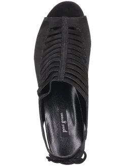 Leder-Sandaletten in Schwarz