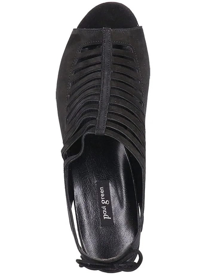 Leder-Sandaletten in Schwarz