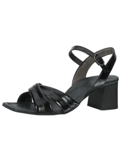 Leder-Sandaletten in Schwarz