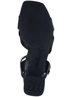 Leder-Sandaletten in Schwarz