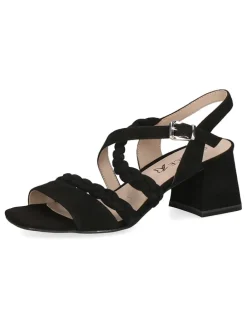 Leder-Sandaletten in Schwarz