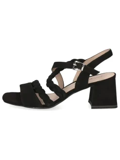 Leder-Sandaletten in Schwarz