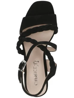 Leder-Sandaletten in Schwarz