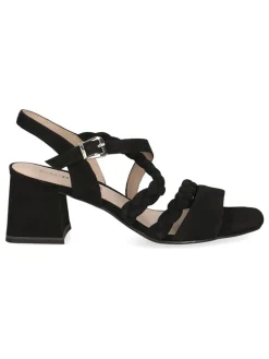 Leder-Sandaletten in Schwarz