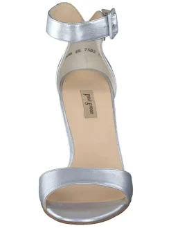 Leder-Sandaletten in Silber