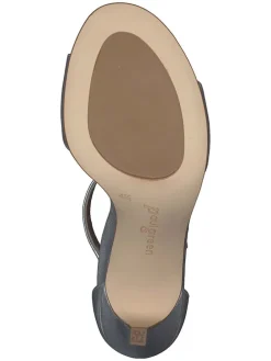 Leder-Sandaletten in Silber