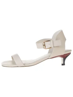 Leder-Sandaletten in Weiß