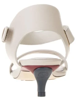 Leder-Sandaletten in Weiß