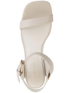 Leder-Sandaletten in Weiß