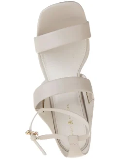 Leder-Sandaletten in Weiß