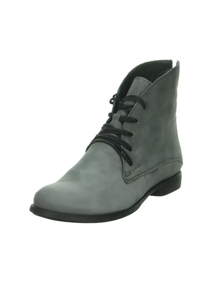 Leder-Schnprschuhe in Grau