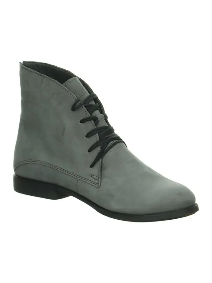 Leder-Schnprschuhe in Grau