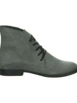 Leder-Schnprschuhe in Grau
