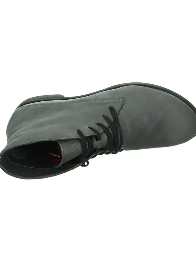 Leder-Schnprschuhe in Grau