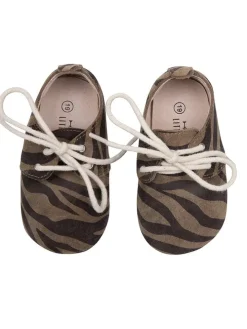 Leder-Schnürschue in Braun/ Schwarz