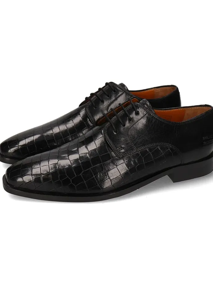 Leder-Schnürschuhe "Alex 1" in Schwarz