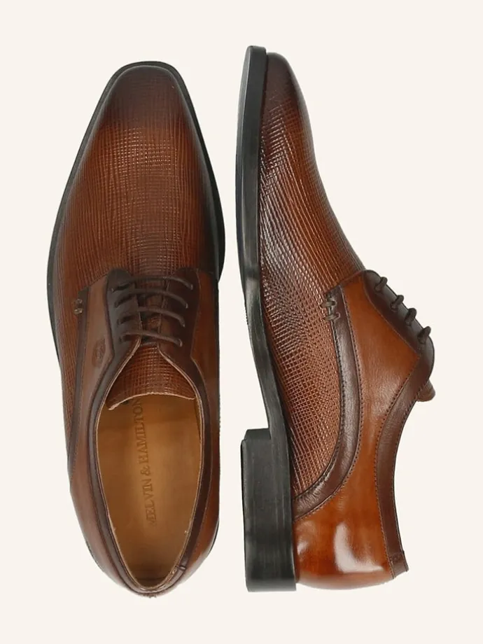 Leder-Schnürschuhe "Alex 10" in Hellbraun