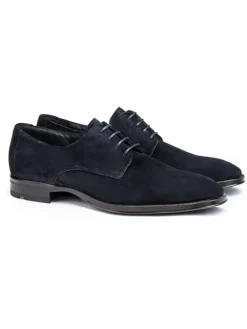 Leder-Schnürschuhe "Garrison" in Dunkelblau