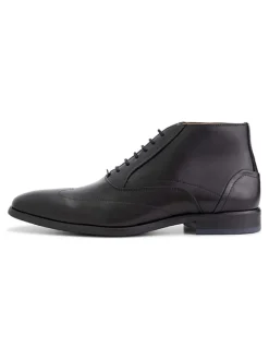 Leder-Schnürschuhe "Gold St." in Schwarz