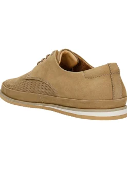 Leder-Schnürschuhe in Beige