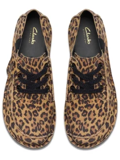 Leder-Schnürschuhe in Beige/ Hellbraun