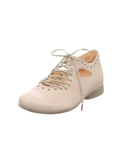 Leder-Schnürschuhe in Beige