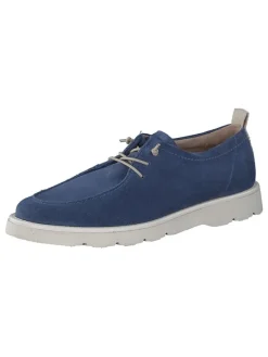 Leder-Schnürschuhe in Blau
