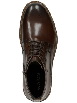 Leder-Schnürschuhe in Braun