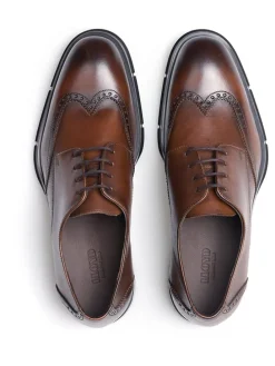 Leder-Schnürschuhe in Braun