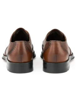 Leder-Schnürschuhe in Braun