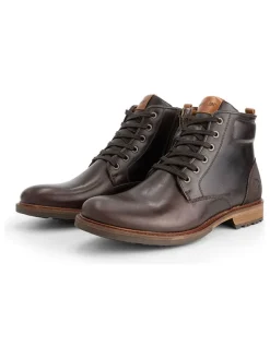 Leder-Schnürschuhe in Braun