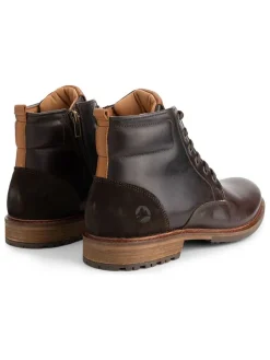 Leder-Schnürschuhe in Braun