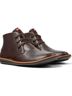 Leder-Schnürschuhe in Braun