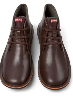 Leder-Schnürschuhe in Braun