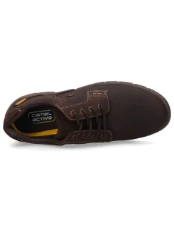 Leder-Schnürschuhe in Braun