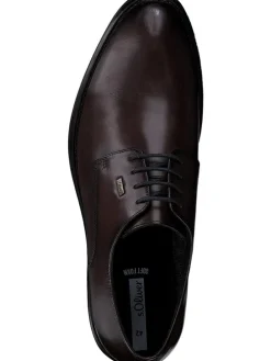 Leder-Schnürschuhe in Braun