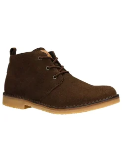 Leder-Schnürschuhe in Braun